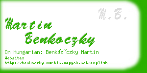 martin benkoczky business card